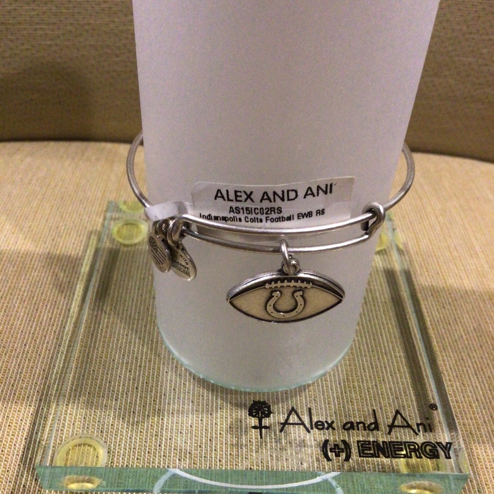 Alex And Ani “Indianapolis Colts” Rafaelian Silver Charm Bangle Bracelet